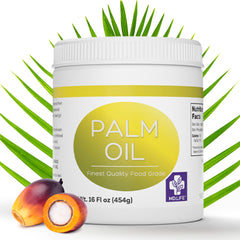 MD.LIFE palm oil bottle front view showing packaging and sustainable label benefit