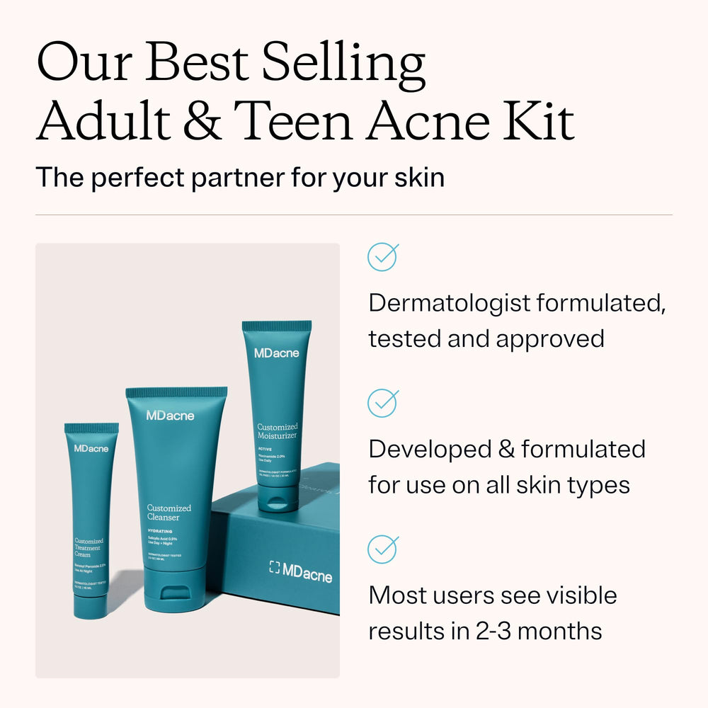 MDacne benzoyl peroxide 2.5% cream close-up showing texture and targeted relief