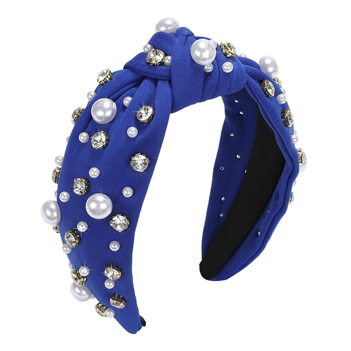 Mdscve royal blue headband front view showing elegant sheen and fit