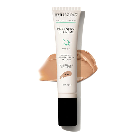 MDSolarSciences tube front view showing clean packaging and SPF 50 benefit