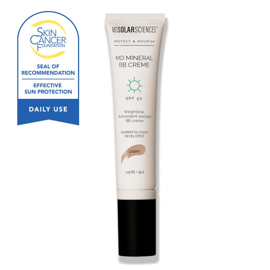 MDSolarSciences whipped BB crème texture close-up showing blendable finish