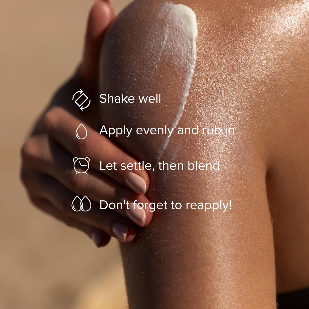 MDSolarSciences skin detail showing matte finish and blurred imperfections