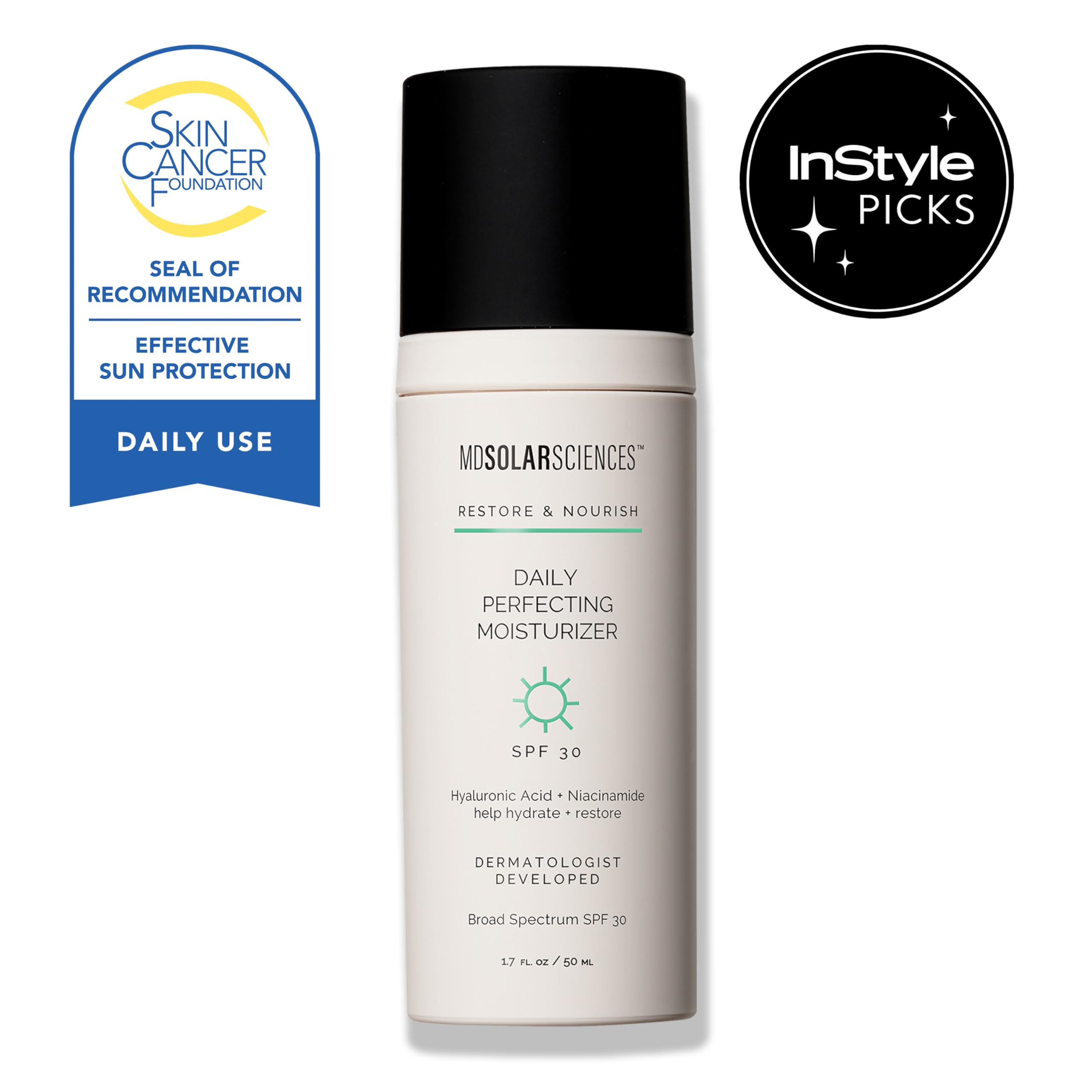 MDSolarSciences cream texture close-up showing fast-absorbing hydration