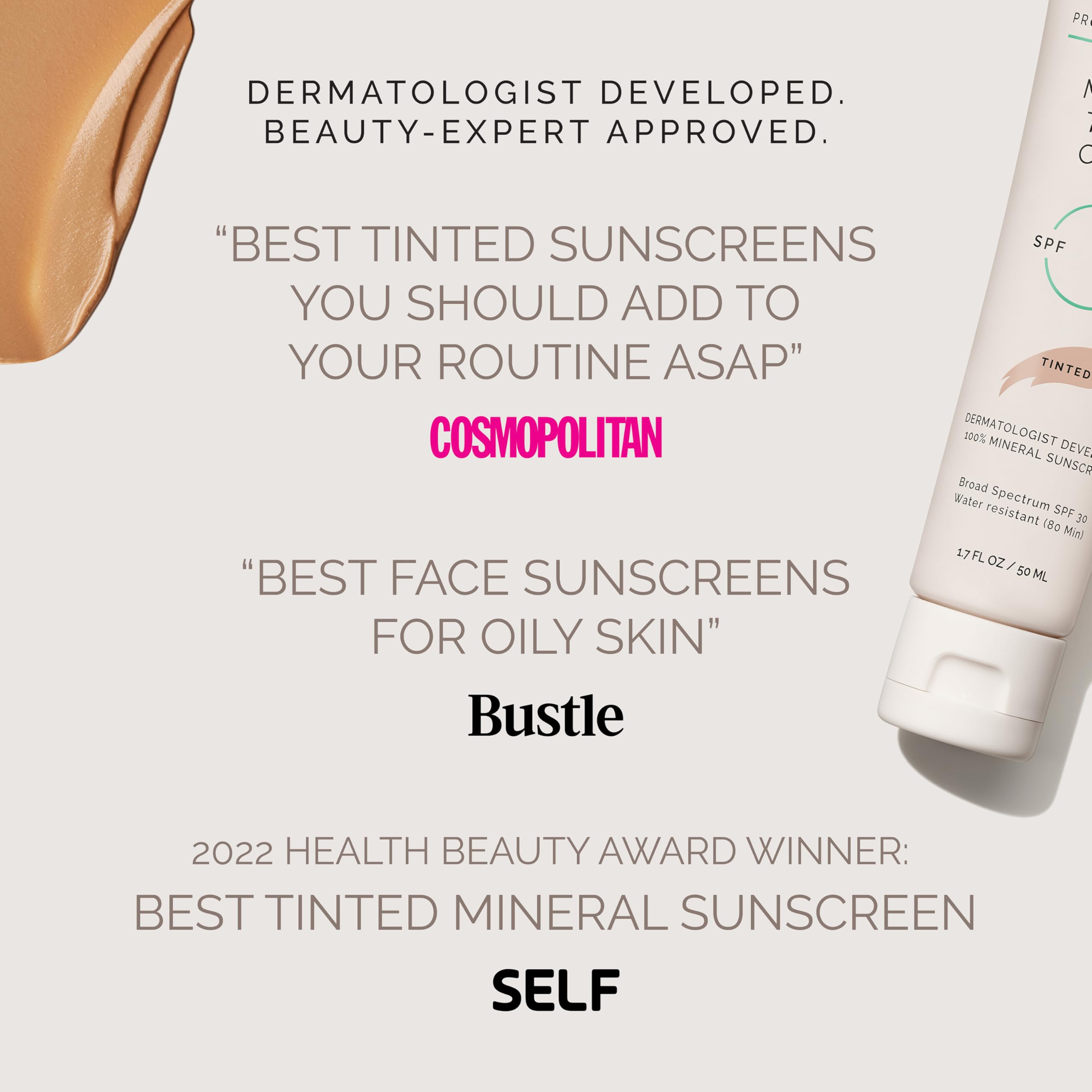 MDSolarSciences applied under makeup showing smoothing primer benefit