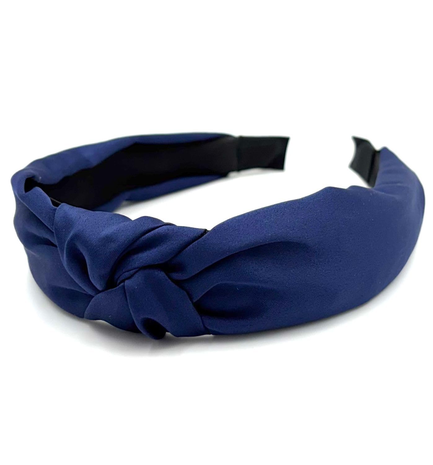 MDSTYLE front view of navy headband showing clean silhouette and style
