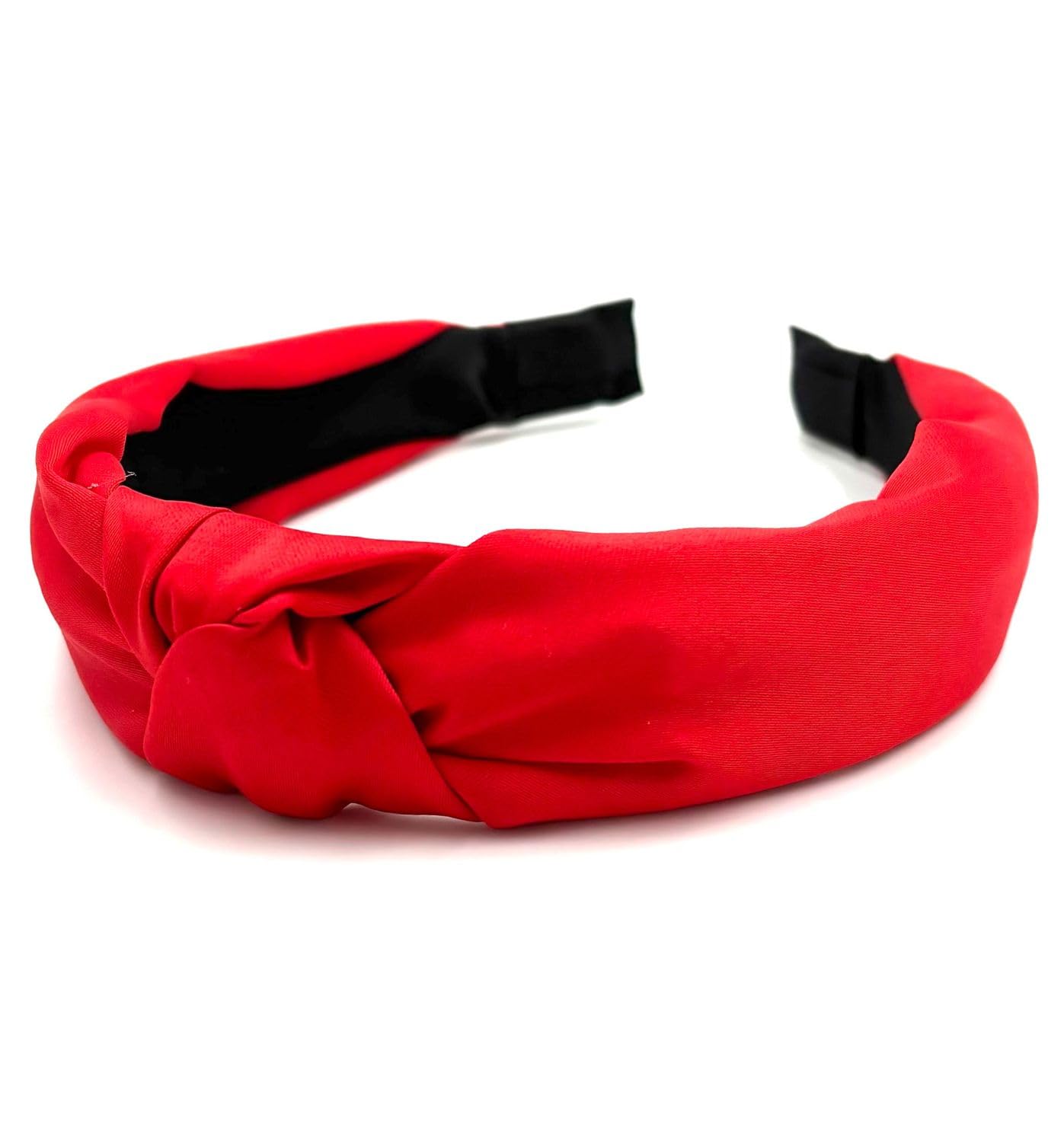 MDSTYLE red headband front view showing knot and sleek finish for stylish accent