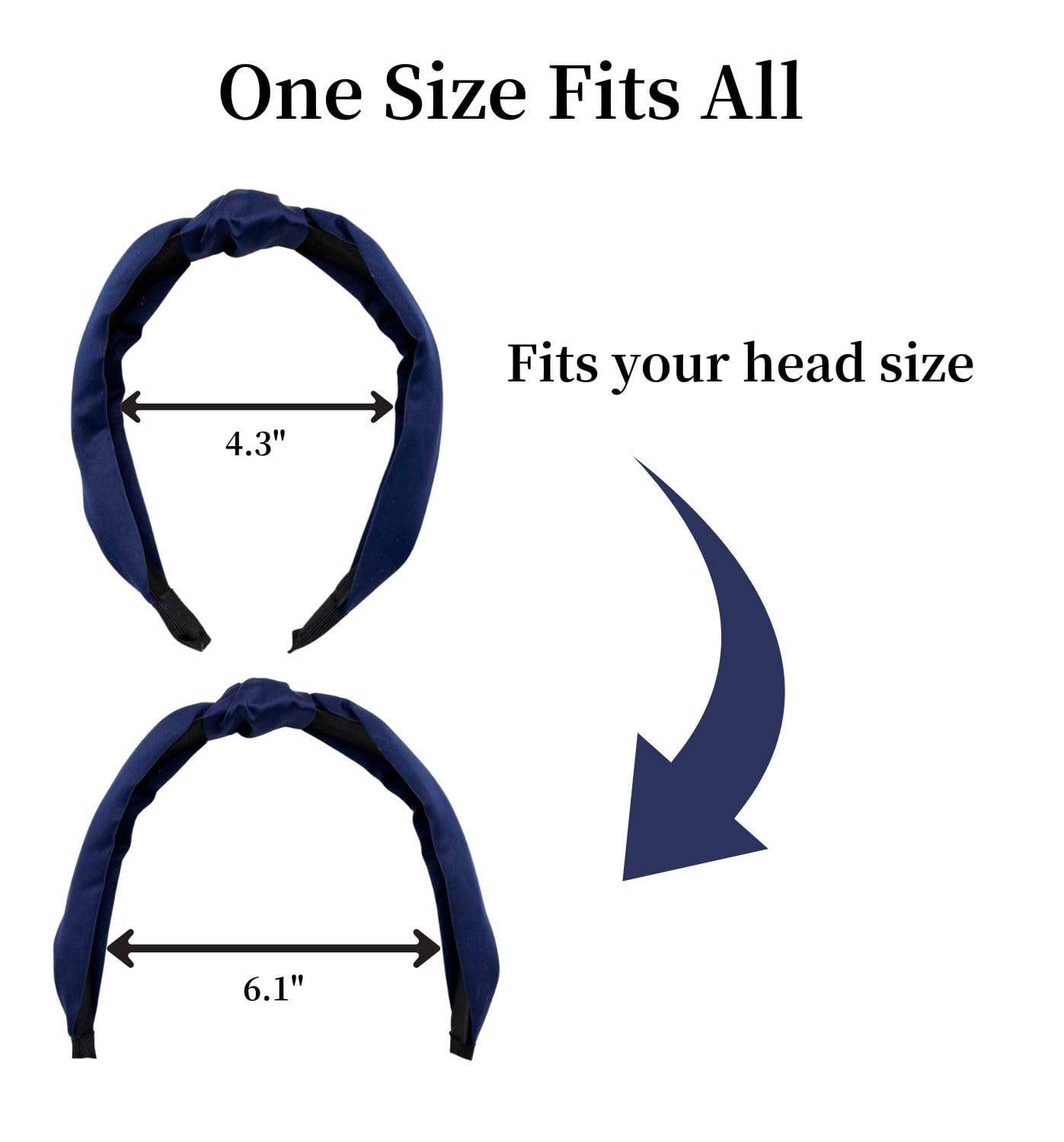 MDSTYLE headband beside hand showing size and true scale