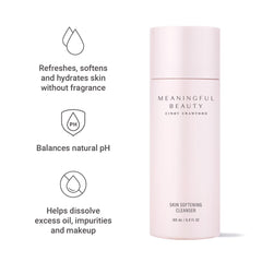 Meaningful Beauty creamy non-foaming texture close-up that soothes and softens skin
