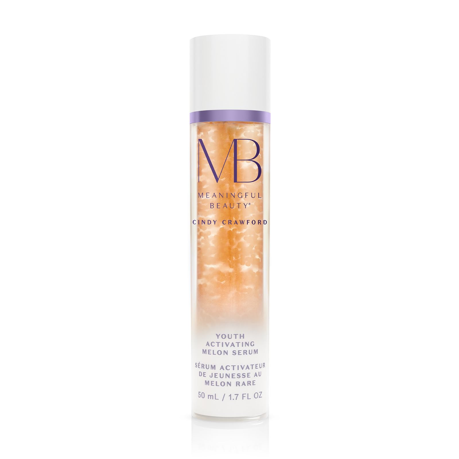 Meaningful Beauty front pump bottle showing sleek packaging and travel size benefit