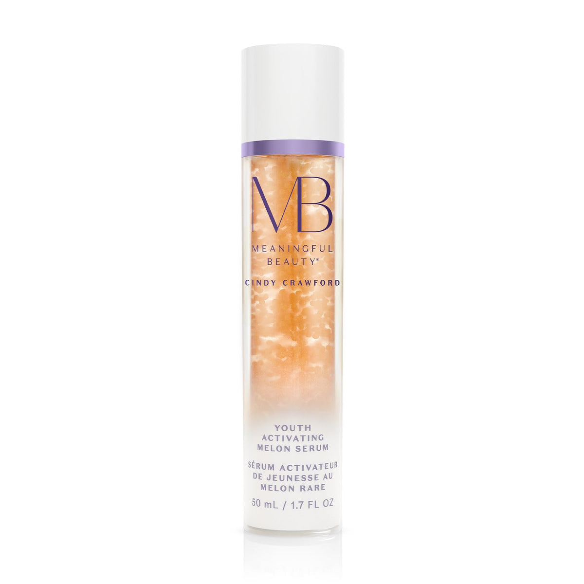 Meaningful Beauty front pump bottle showing sleek packaging and travel size benefit