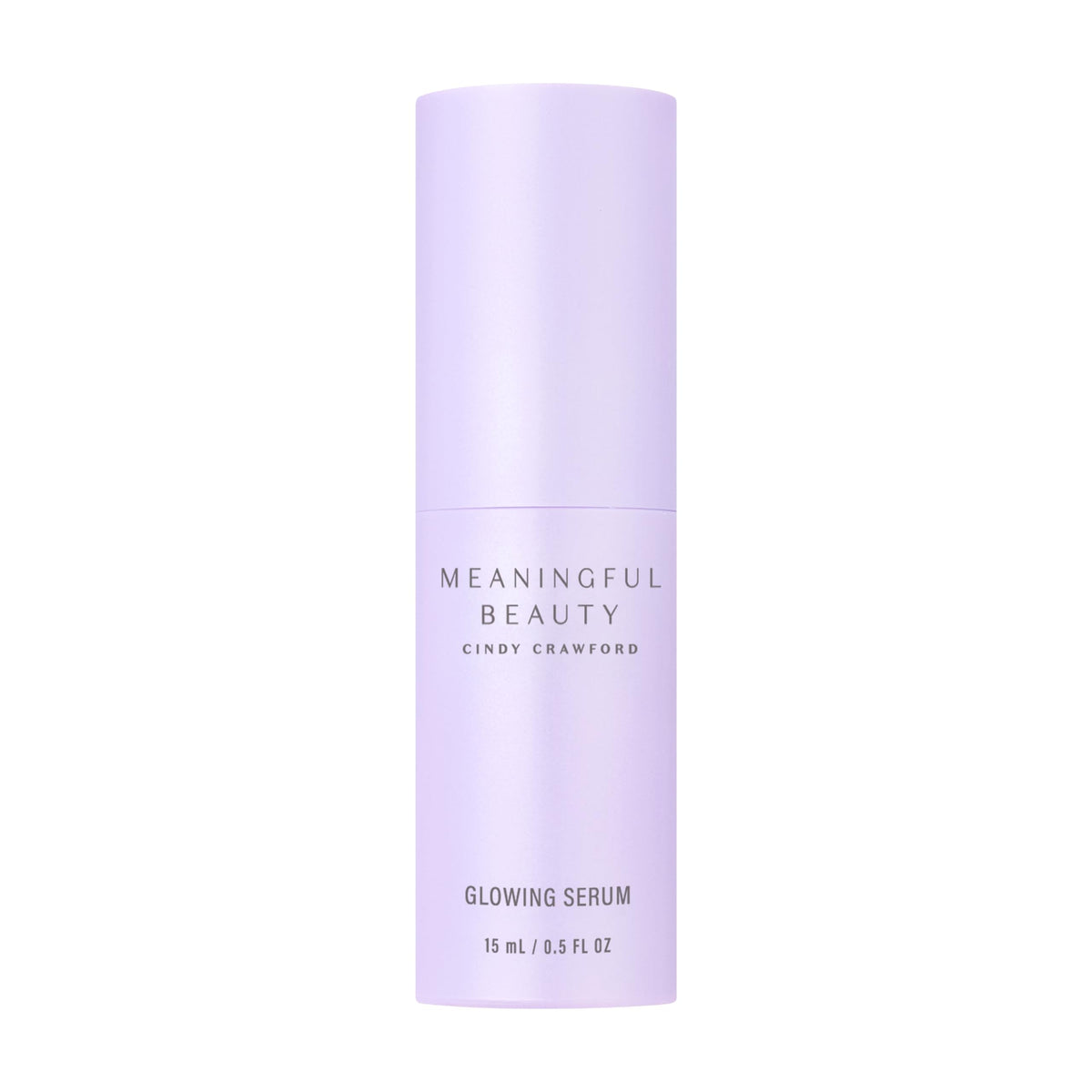 Meaningful Beauty front bottle showing compact travel-ready serum benefits radiance