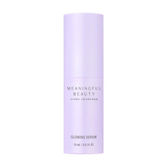 Meaningful Beauty front bottle showing compact travel-ready serum benefits radiance