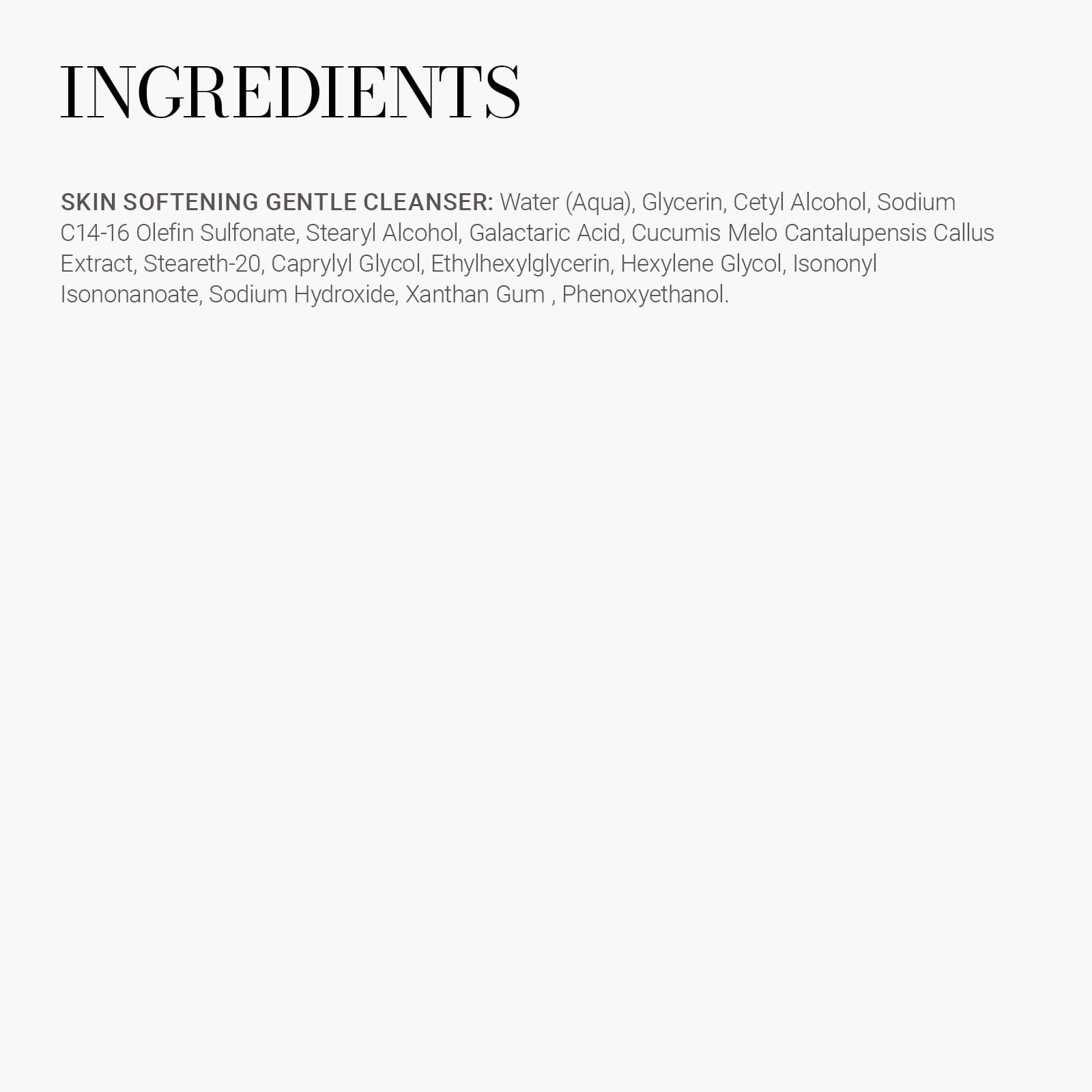 Meaningful Beauty label close-up highlighting melon leaf stem cell technology and ingredient info