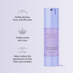 Meaningful Beauty pump dispensing a drop, demonstrating easy controlled application benefit