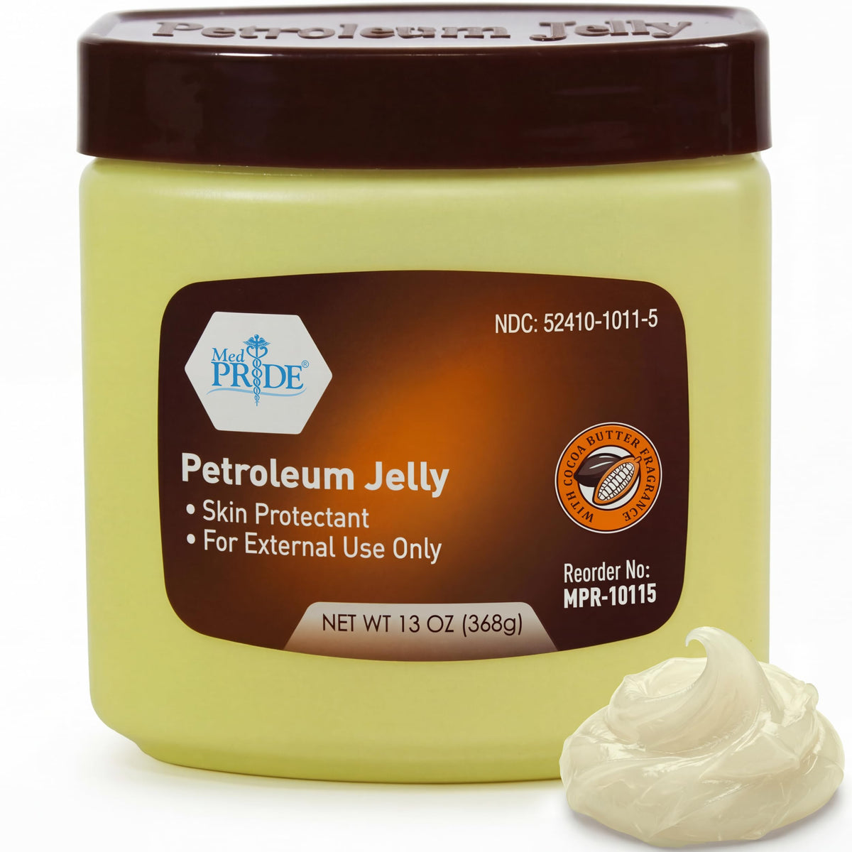 MED PRIDE front-facing 13 oz jar showing label and family-size value