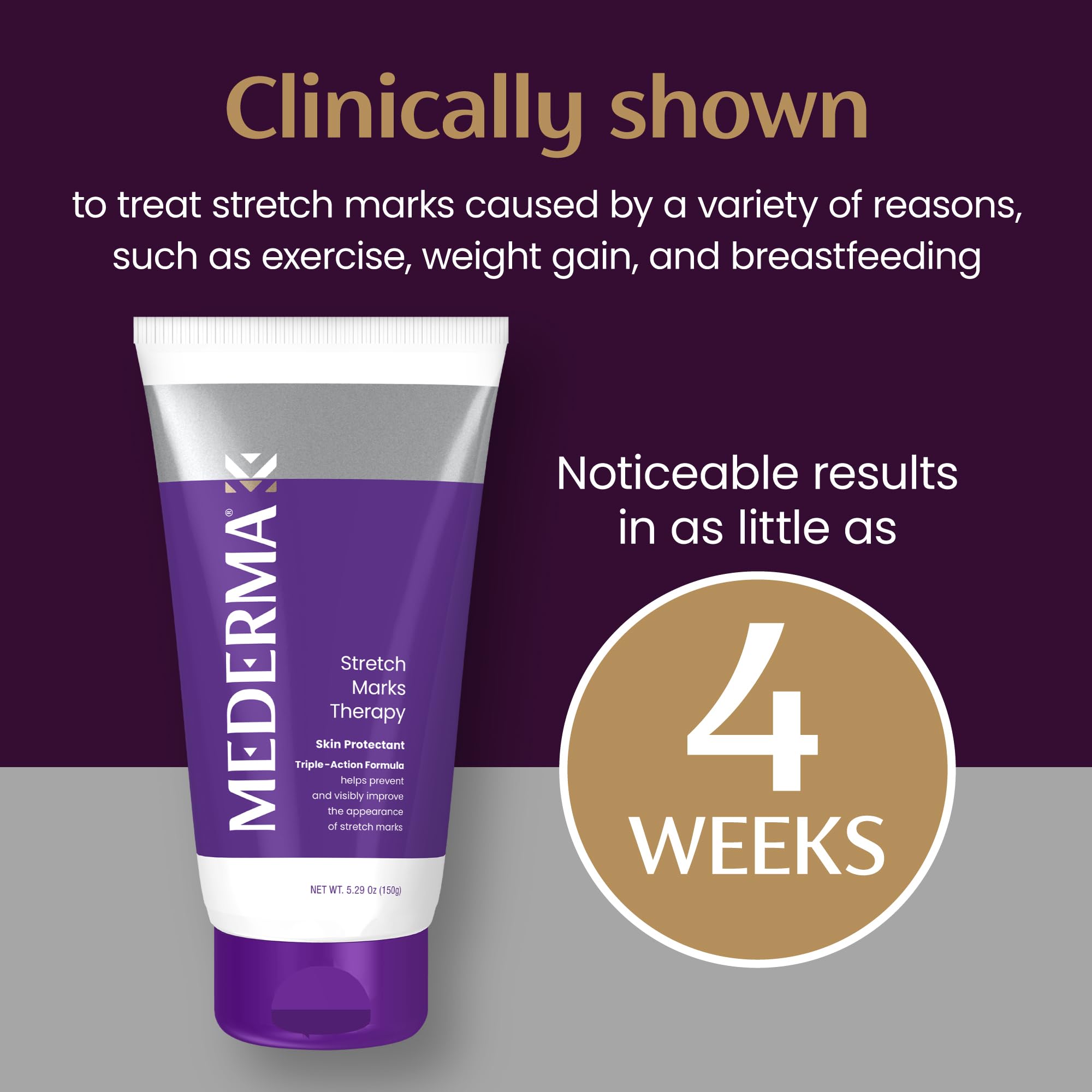 Mederma packaging and cap detail emphasizing no-mess dispensing benefit