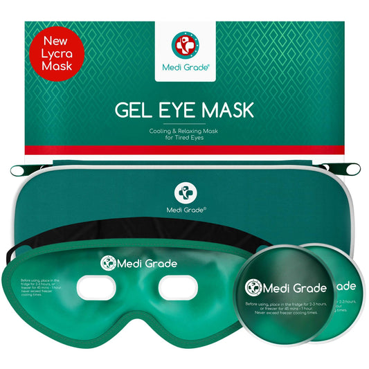 Medi Grade front packaging showing complete eye care set and benefits