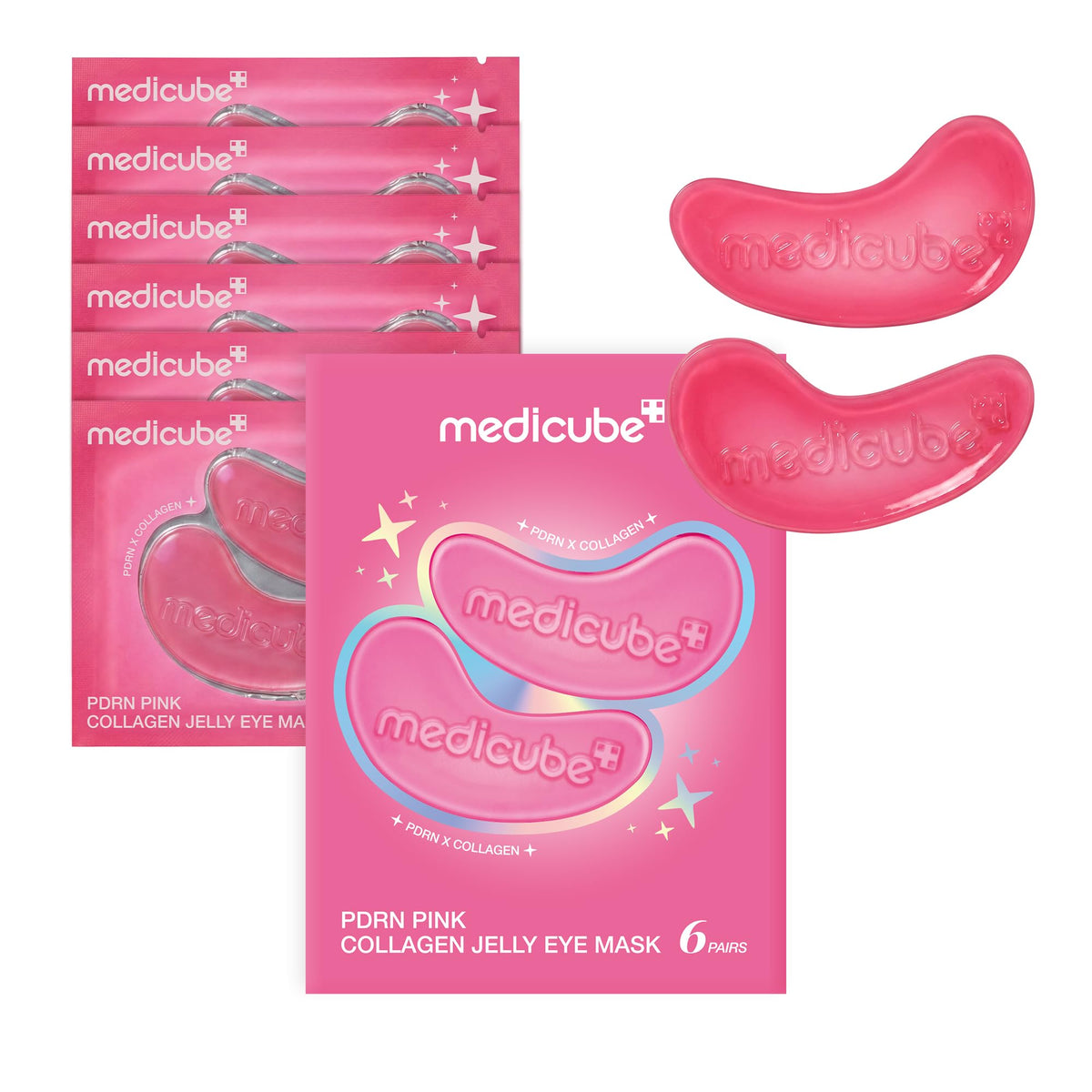 medicube front packaging showing pink jelly eye mask for easy identification and convenience