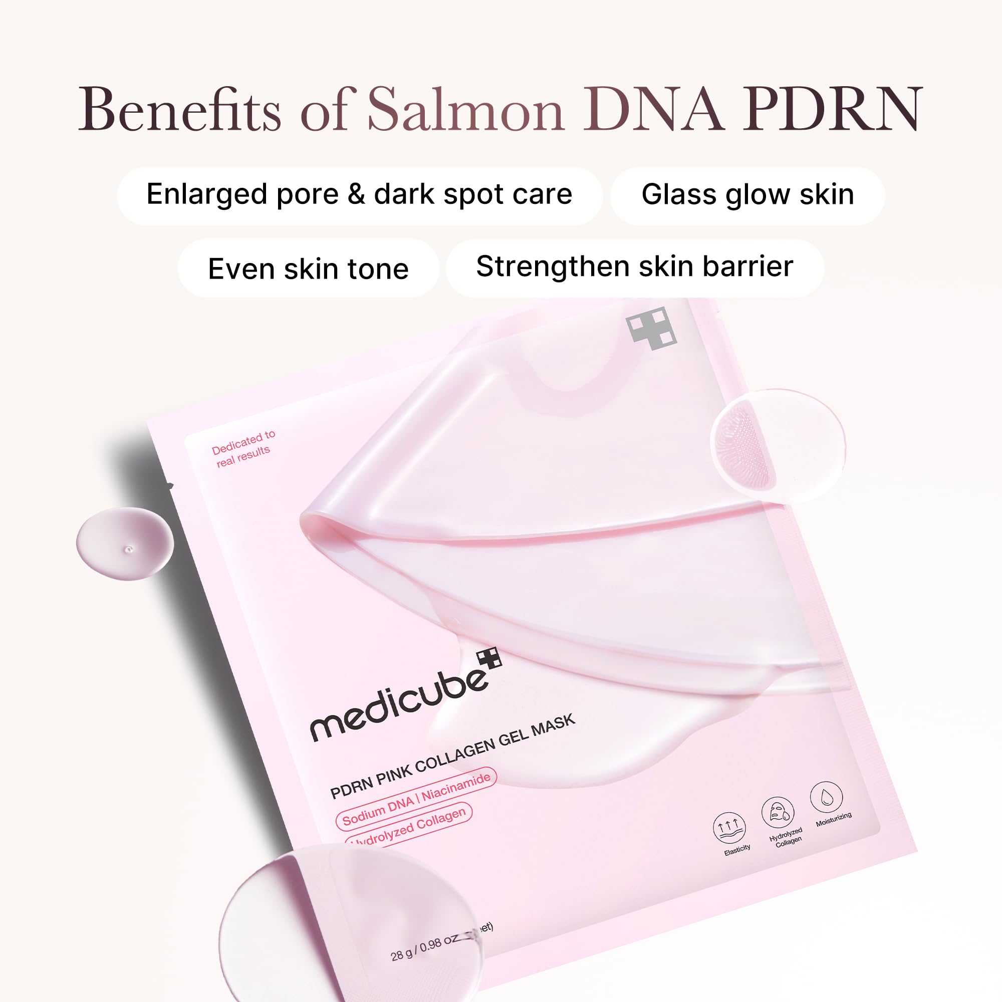medicube mask on model demonstrating overnight use and cooling effect