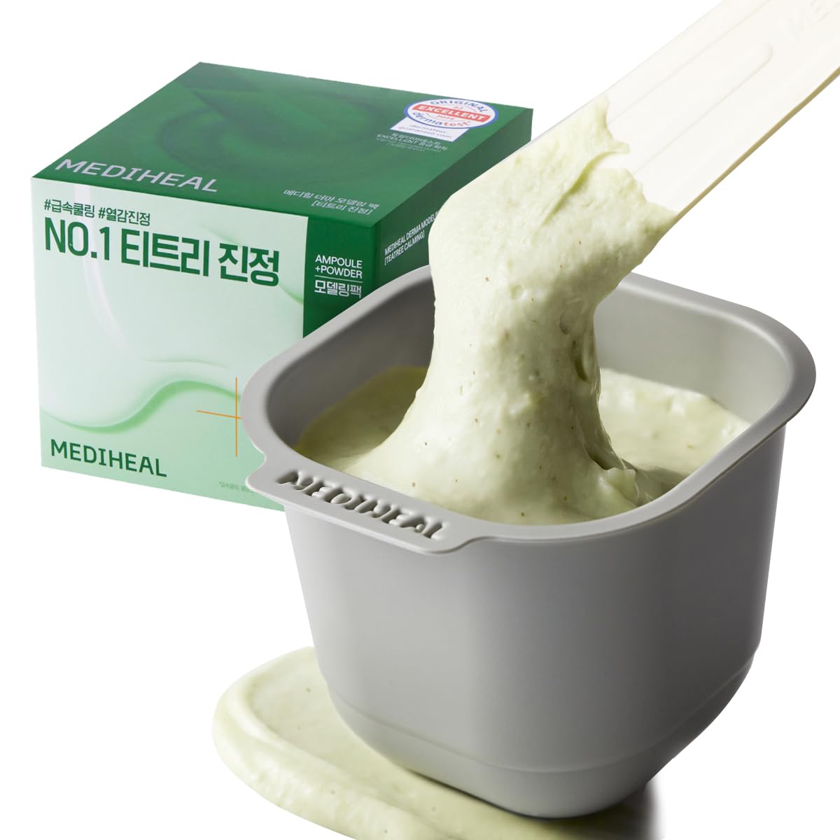 MEDIHEAL front packaging showing tea tree modeling kit and benefits