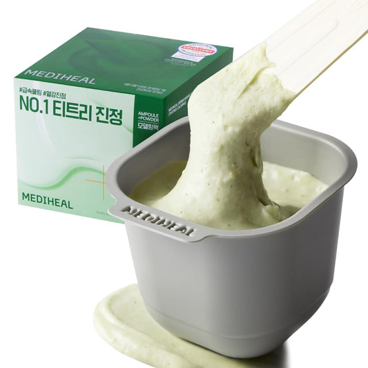 MEDIHEAL front packaging showing tea tree modeling kit and benefits
