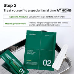 MEDIHEAL applying jelly mask to face demonstrating even coverage and soothing effect