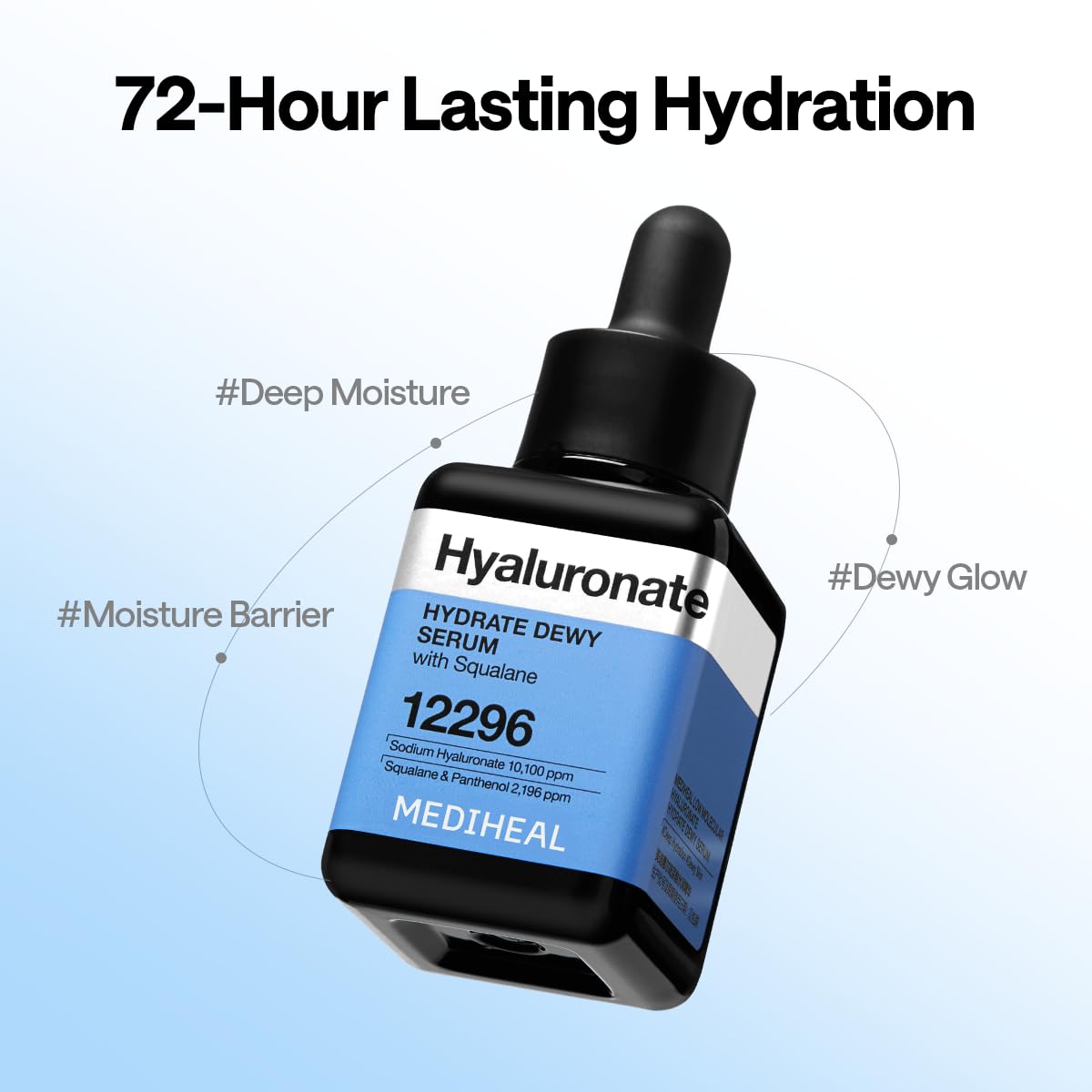 MEDIHEAL next to hand for scale showing compact travel-friendly hydration