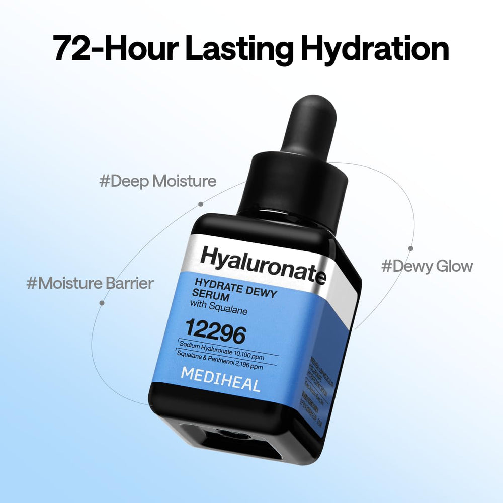 MEDIHEAL next to hand for scale showing compact travel-friendly hydration