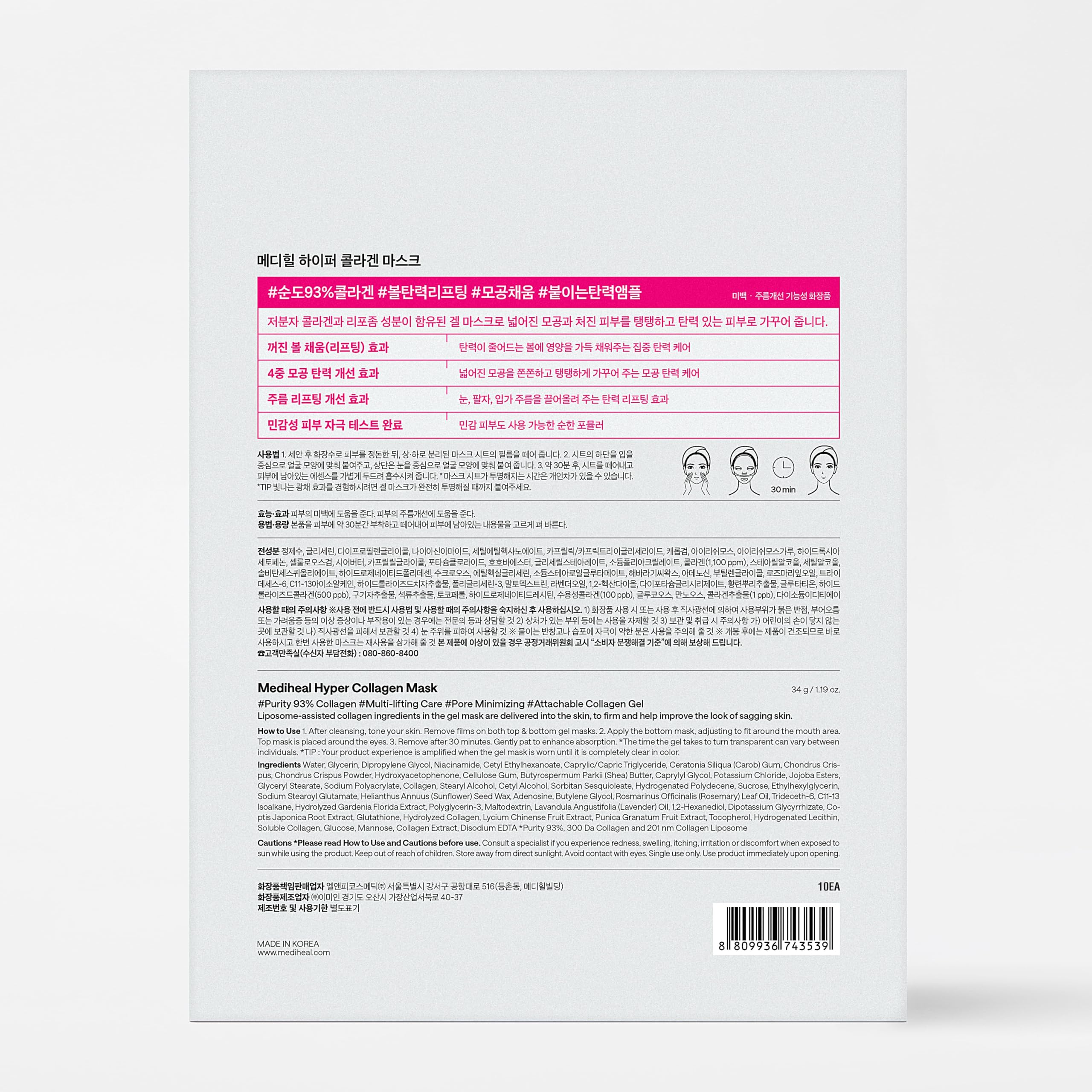 MEDIHEAL ten-mask set displayed conveying value and consistent treatment benefits