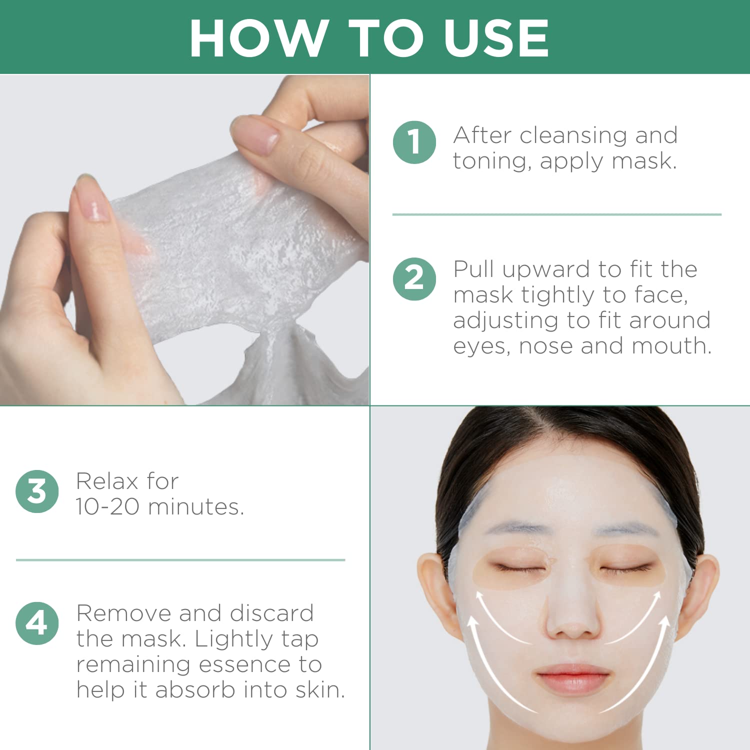 MEDIHEAL mask held in hand showing true-to-scale size and fit