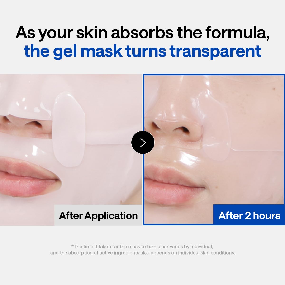 MEDIHEAL mask texture detail highlighting gel clarity and concentrated essence delivery