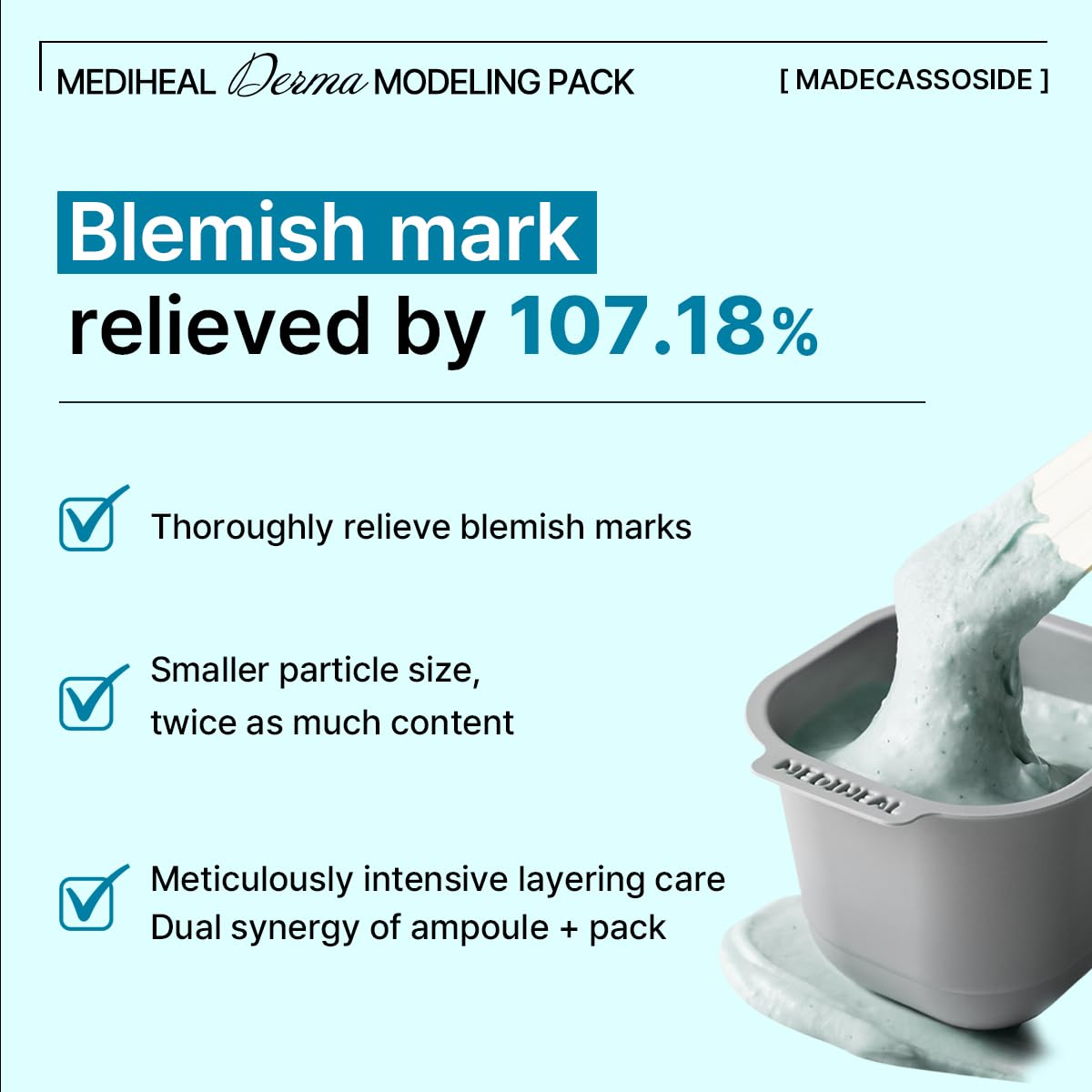 MEDIHEAL modeling powder in dish highlighting fine texture for firm setting
