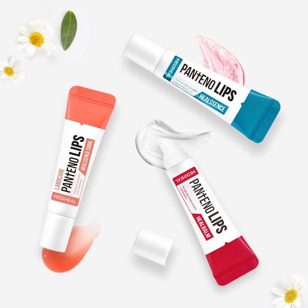 MEDIHEAL applied on lips demonstrating sheer pink gloss and hydrated look