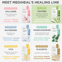 MEDIHEAL carton with FSC and soy ink labels emphasizing sustainable packaging