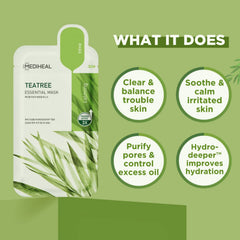 MEDIHEAL sheet close-up texture highlighting soft biodegradable fabric for absorption