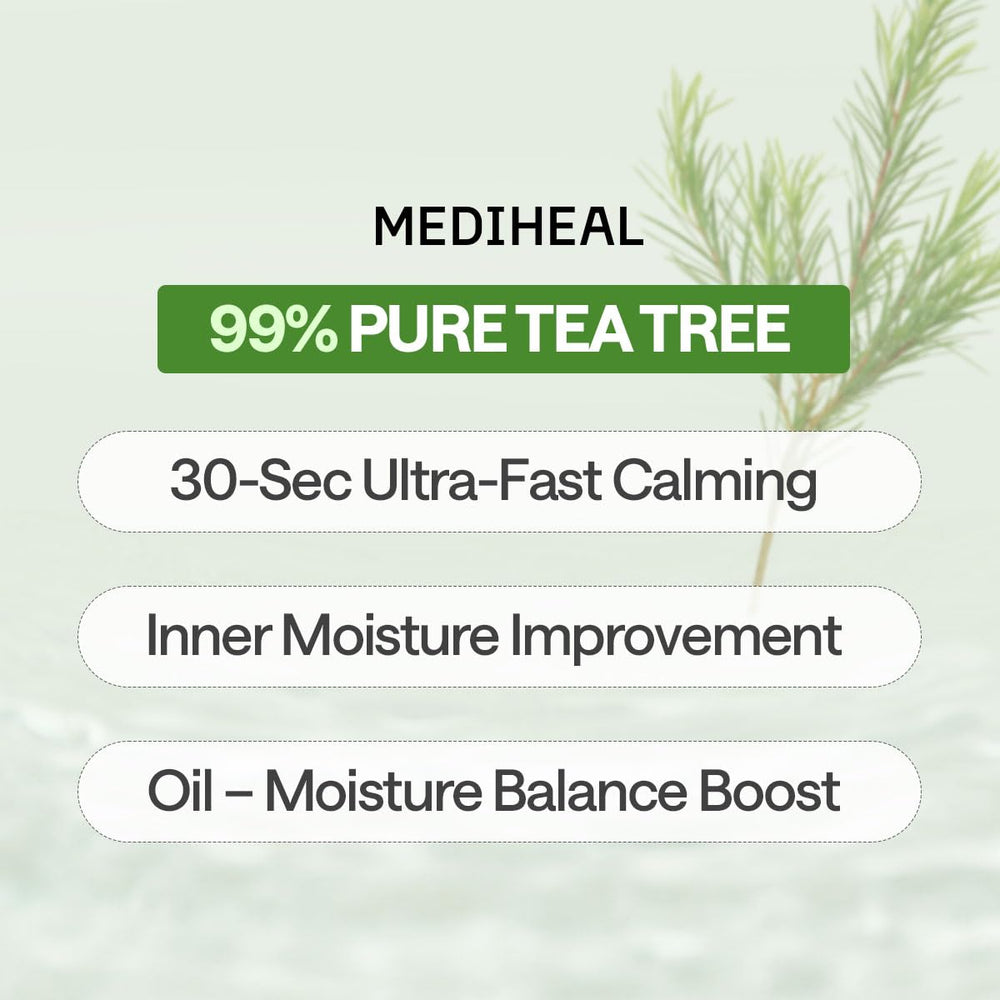 MEDIHEAL model wearing mask demonstrating calming and soothing benefit