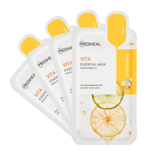 MEDIHEAL front packaging showing brightening mask and benefits