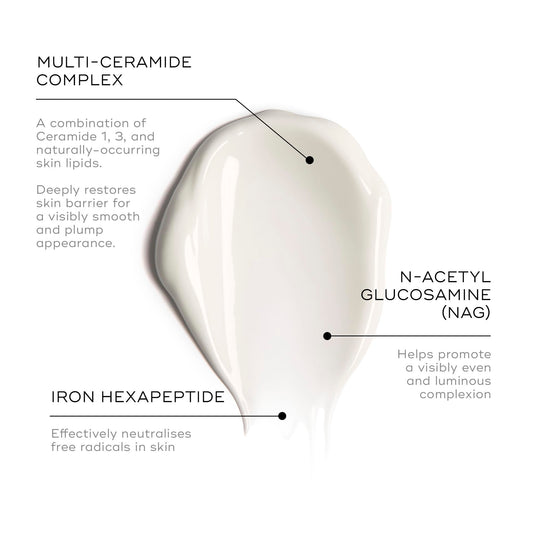 Medik8 cream texture close-up highlighting rich hydration and quick-absorbing finish benefit