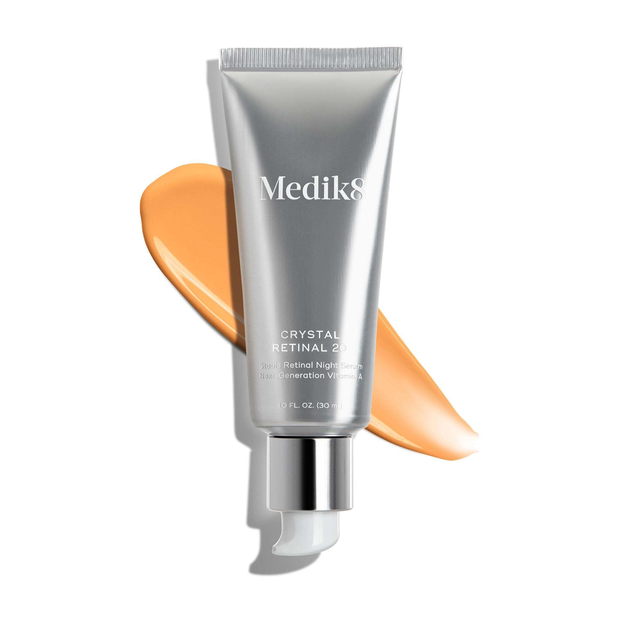medik8 serum in hand displaying one-ounce bottle and easy application