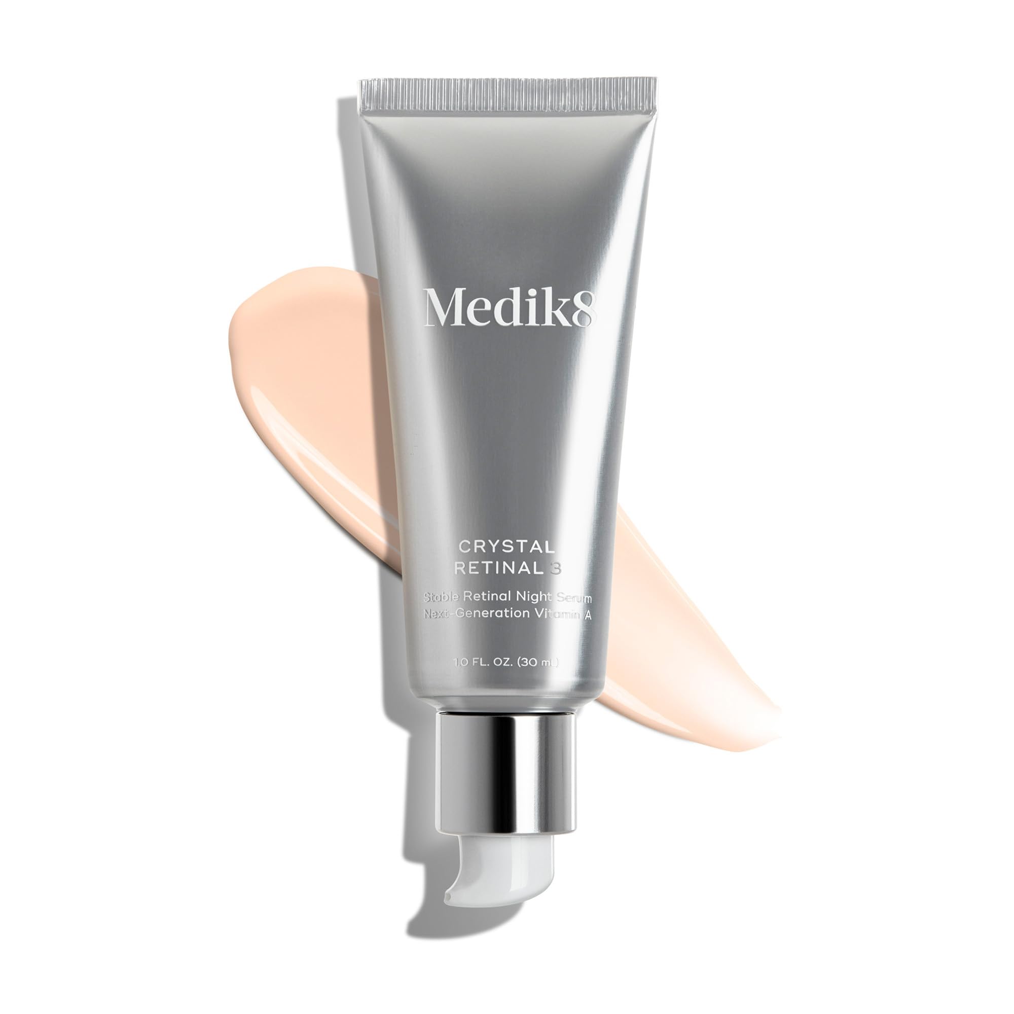 Medik8 serum on hand illustrating spreadability and quick absorption benefit