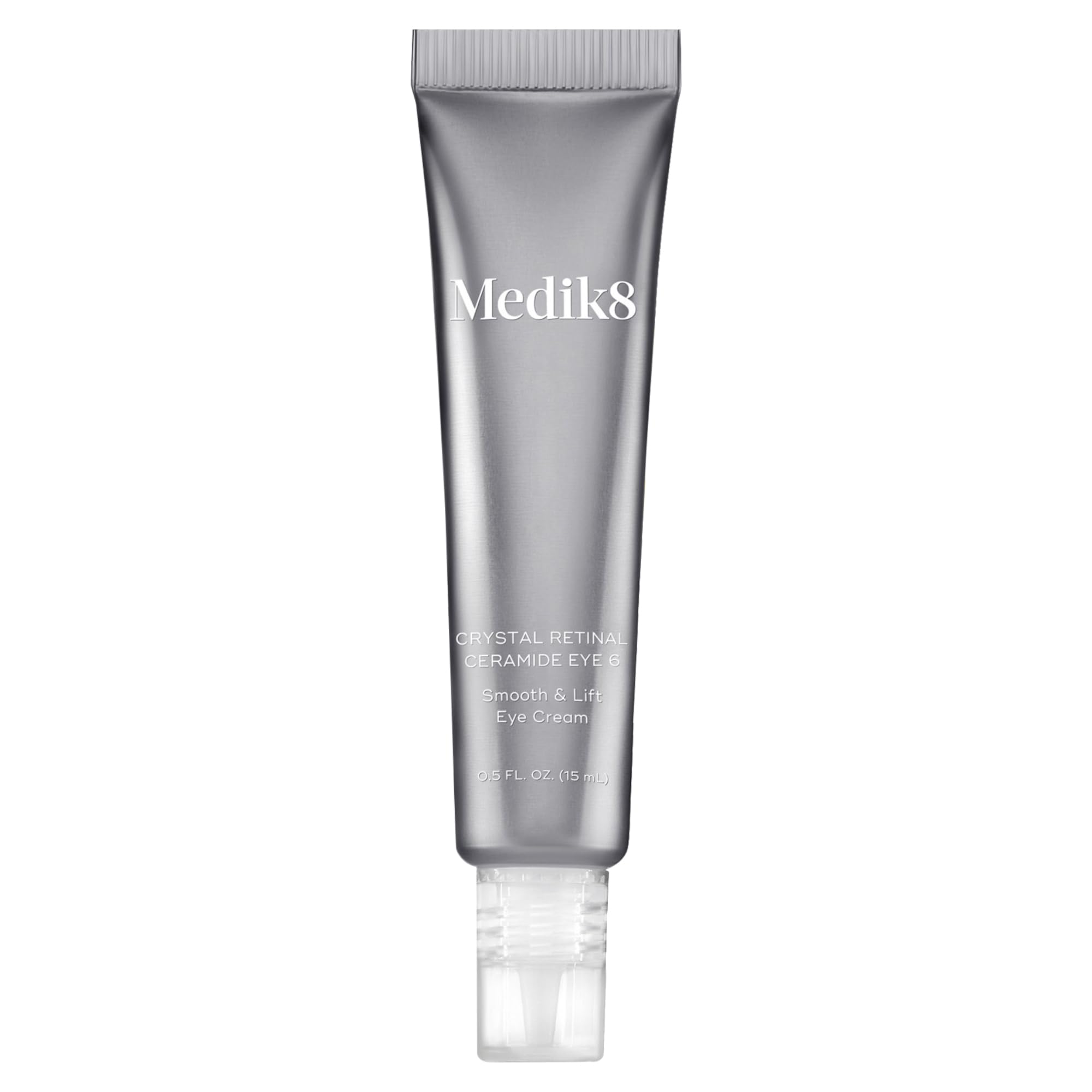 Medik8 front packaging of eye cream shows product and benefits