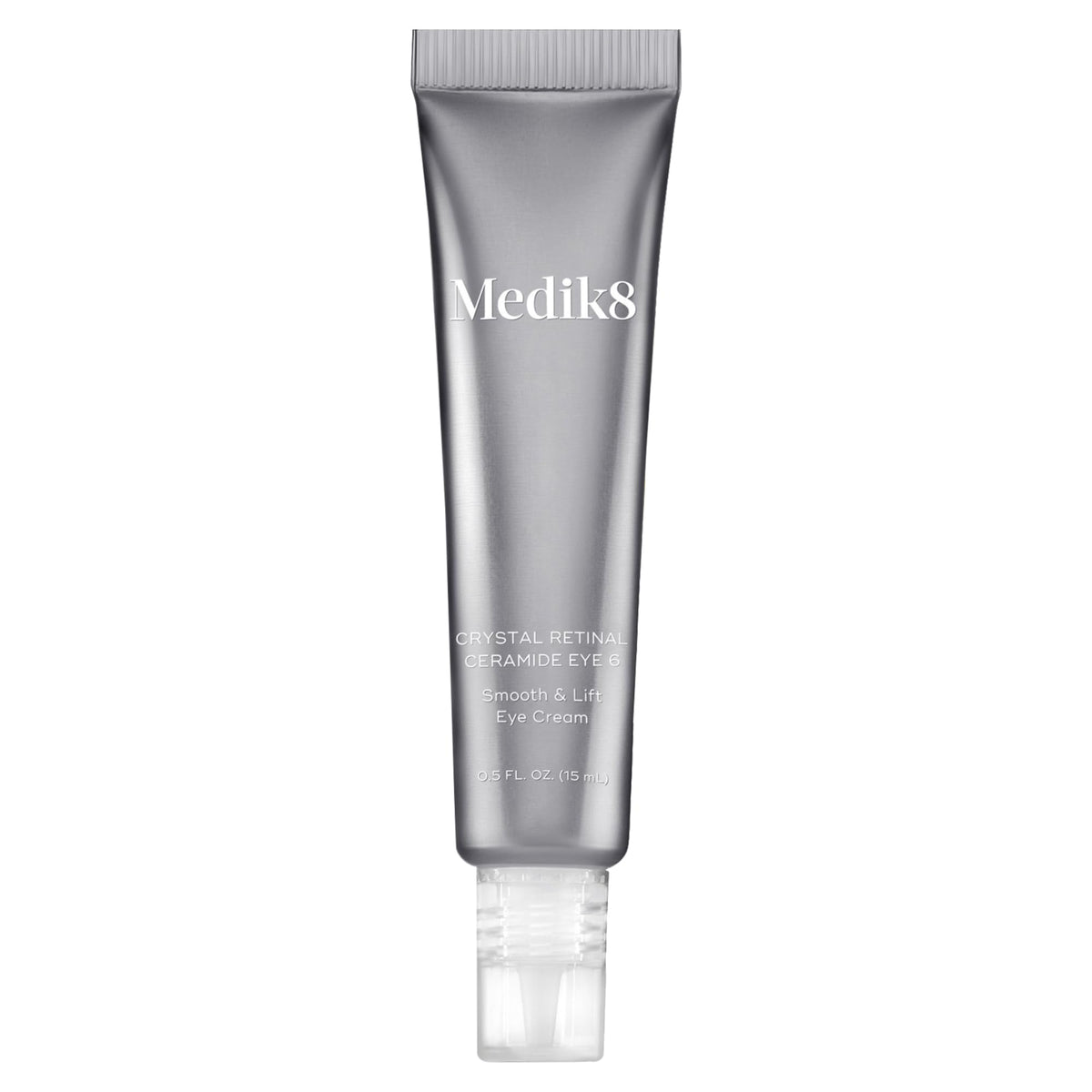 Medik8 front packaging of eye cream shows product and benefits