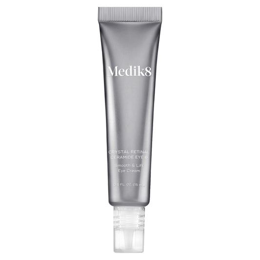 Medik8 front packaging of eye cream shows product and benefits