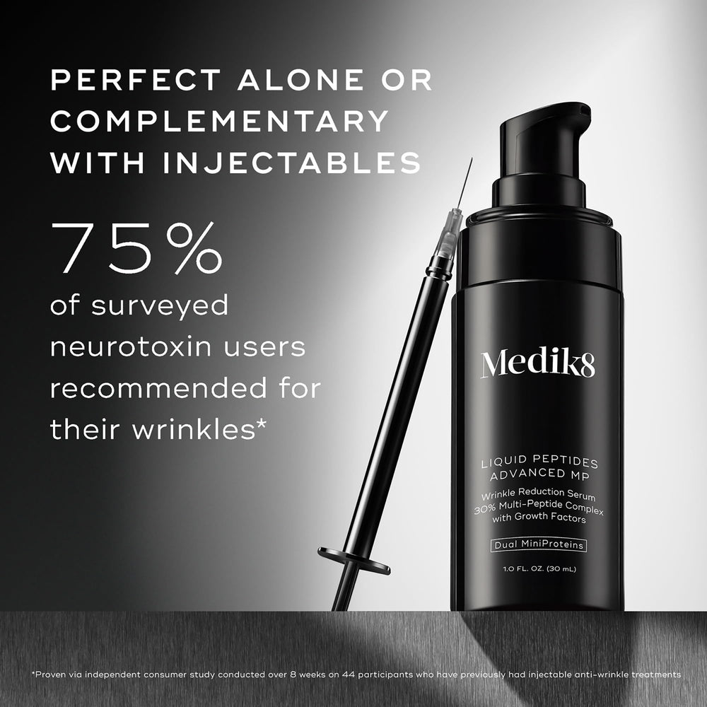 medik8 bottle on bathroom shelf, lifestyle storage and daily use reminder