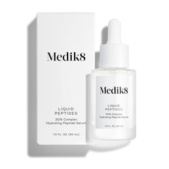 Medik8 front bottle view showing sleek packaging and peptide serum benefits