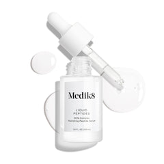 Medik8 bottle on bathroom vanity lifestyle scene implying daily routine benefits