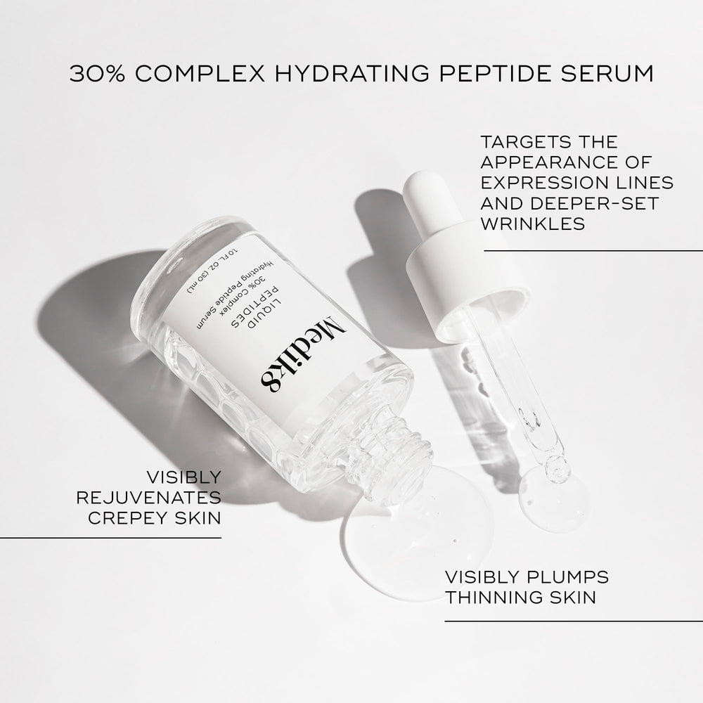 Medik8 serum applied on hand illustrating hydration and smoothing effect