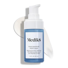 Medik8 bottle front view showing clear serum and polished packaging benefit: professional look