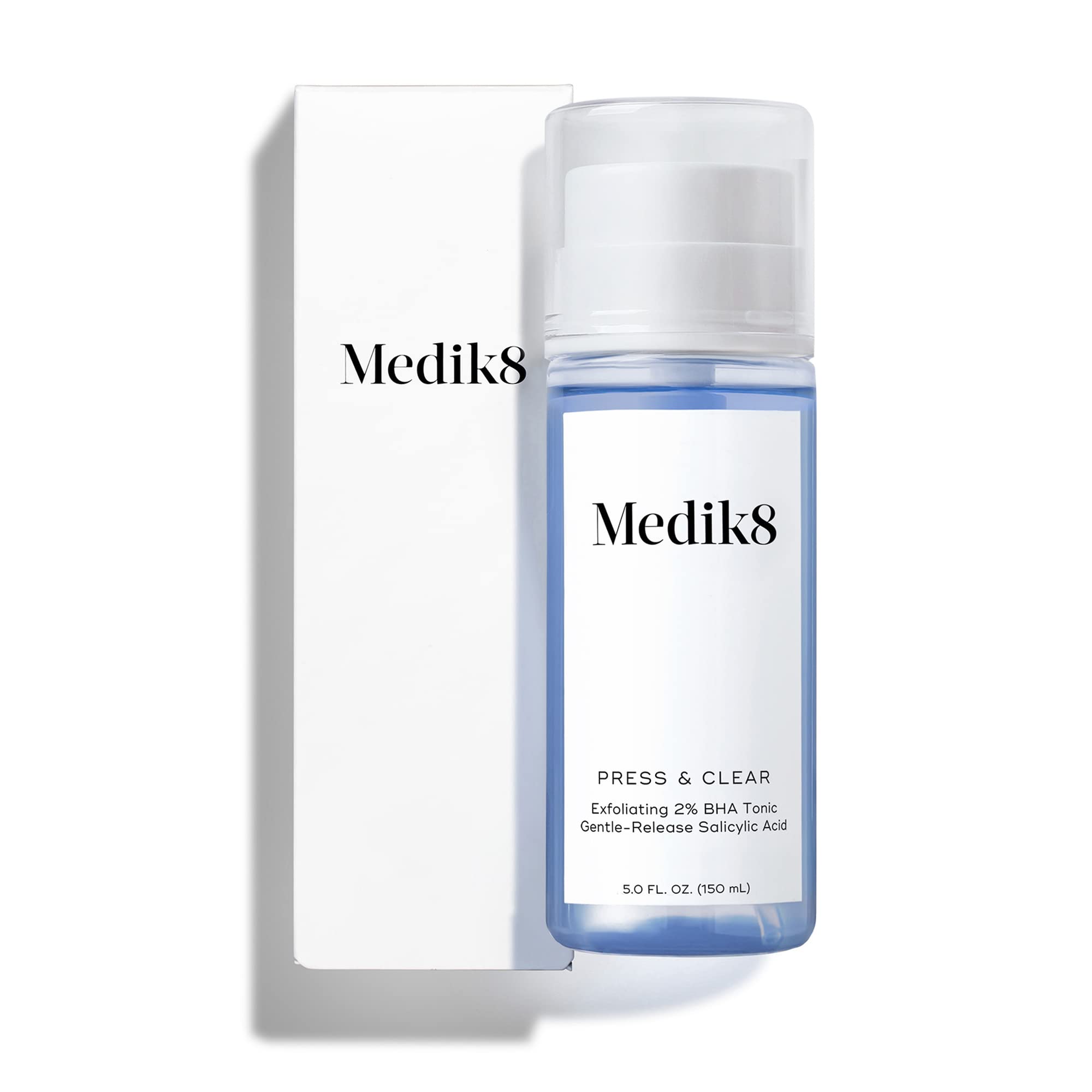 Medik8 front bottle shot showing sleek packaging and clear tonic benefits