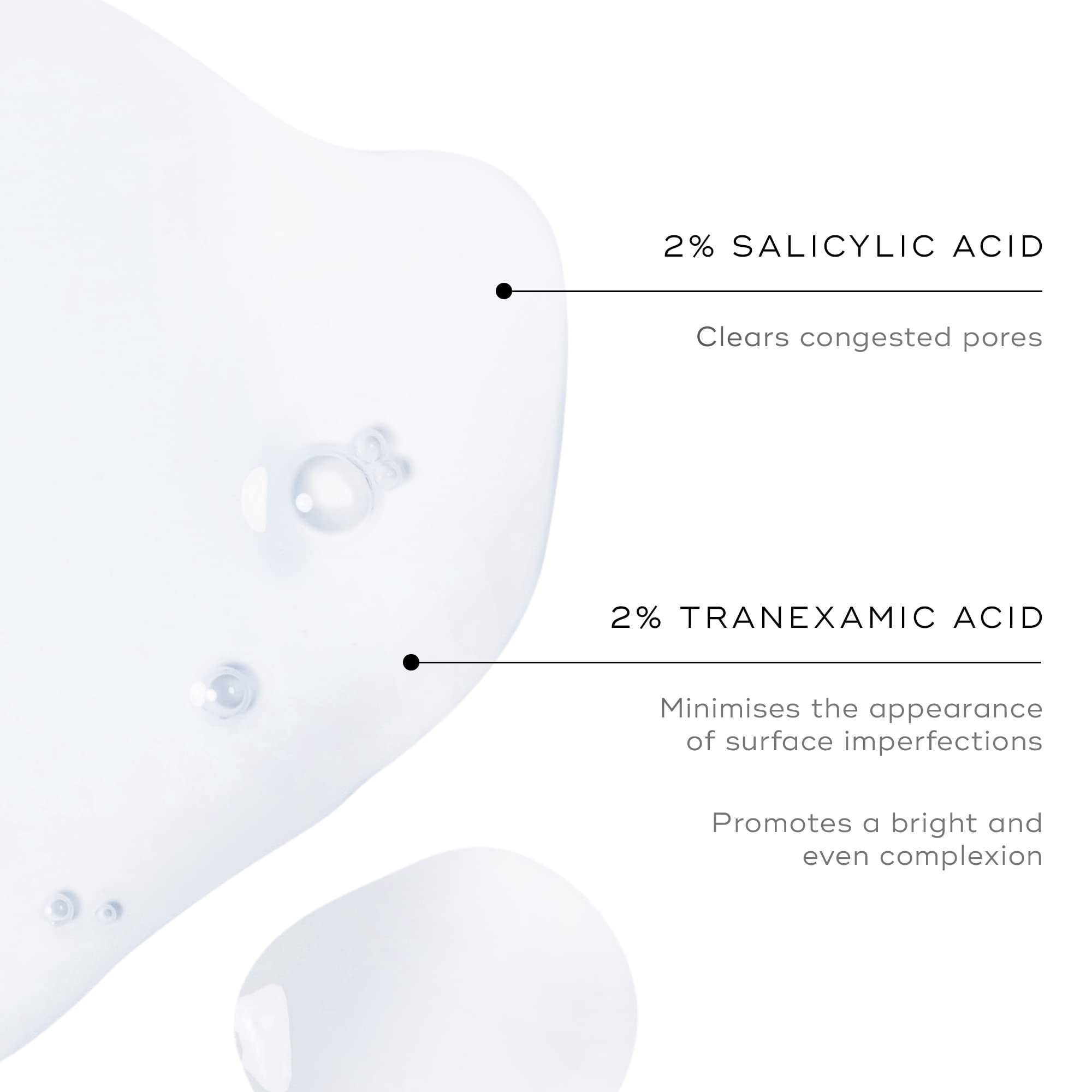 Medik8 texture pour demonstrating lightweight, clear exfoliating tonic